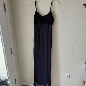 Vintage women black dress special occasion Sz M velvet sheer elegant whimsigoth